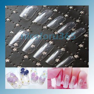 Approx 500 Clear French Acrylic Artificial Full Cover Fake False Nail 