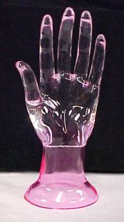 New Hot Pink Acrylic Hand Ring Jewelry Display Holder