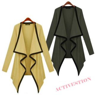 Long Sleeve Open Style Solid Long Bolero Ladies Knits Cardigan Coat 