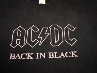AC/DC ~Back In Black~ TSHIRT retro concert tour SIZE XL T Shirt/Tee 
