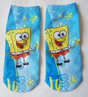 Brand New Cute Spongebob Ankle Socks Adult Kids 5 8