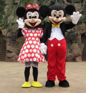New Adult Size Mickey Minnie Couple Mouse Mascot Costume