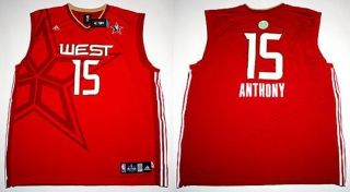 Adidas NBA All Star West Carmelo Anthony Red Jersey Sz XL