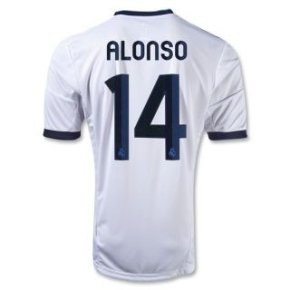 Adidas Xabi Alonso 14 Real Madrid Home Soccer Jersey 2012 2013 White 