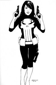 lady punisher with two pistols by dan adkins