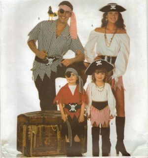 Adult Mens Pirate Misses Wench Halloween Costume Pattern S6 22 XS XL 