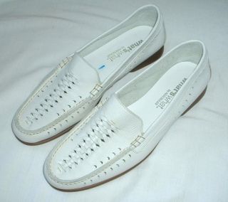 New WHATS WHAT White Leather LOAFERS MOCCASINS by Aerosoles 8