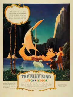1940 Ad Fantasy Film The Blue Bird 20th Century Fox Picture Cartoon 