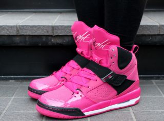 Nike Air Jordan Flight 45 High GS Vivid Pink Black 547769 601 Girl 