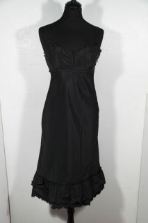 ALBERTA FERRETTI Italian Black Polyester Silk DRESS Sleeveless