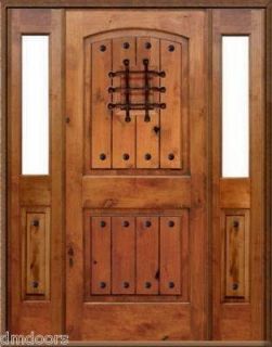 Exterior Knotty Alder Wood Door 42x80 w 14 Halflites and Speakeasy 