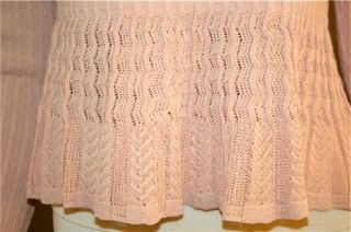 Vintage ALAIA  PARIS Peach Viscose w/Decorative Knit Ladies Top Blouse 