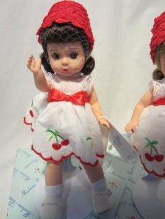 Madame Alexander Cherry Twins Dolls with Stands