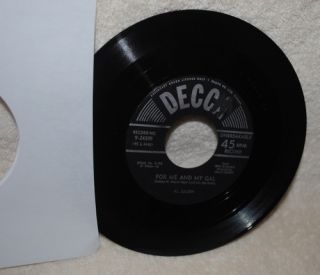 Al Jolson 45 RPM Record for Me and My Gal