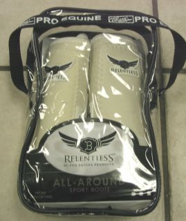 New B Relentless By Pro Equine All Around Sport Boots White Size 