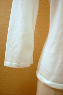 Alberto Makali Shirt White Ruffle Jewel Top Cardigan Blouse Size L 