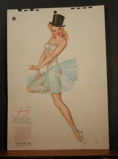 Alberto Vargas Calendar Page January 1946 Ballerina