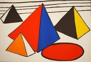 Alexander Calder 4 Great Pyramids Original Signed Art
