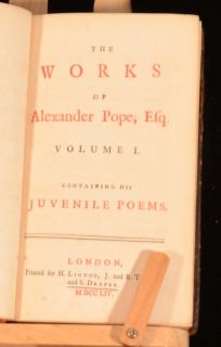 1754 10 Vol The Works of Alexander Pope Corrections Additions and 