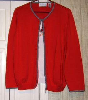 Alfred Dunner Sweater with Insert Front Size L
