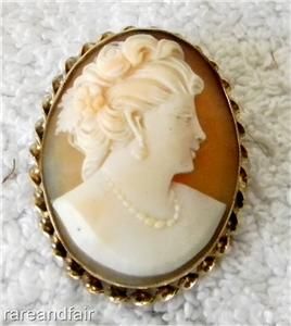 Mark Amco Cameo Brooch and Earrings Set 12K Gold Filled