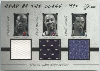 ALONZO MOURNING SHAQUILLE ONEAL LATRELL SPREWELL 2004 05 FLAIR TRIPLE 