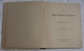  Night Before Christmas Illustrated Antique Book Clement C Moore