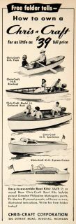 1950 Ad Chris Craft Boat Algonac Michigan Sportsman Advertisement 