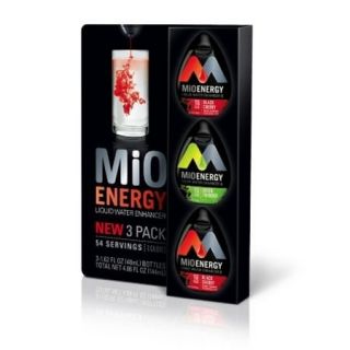 Mio Energy 3 Pack Black Cherry Green Thunder Great Gift and Stocking 