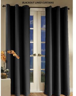  Panels Grommet Micro Fiber Window Curtain 53 x 84 Black