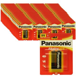 Panasonic Alkaline Plus 9V Battery 6AM 6PI 1SC Case Of