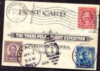 Roald Amundsen signed card on The Trans Polar Flight Expedition flight