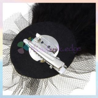  Womens Peacock Feather Skull Brooch Pin Hat Alligator Clip Party Gift