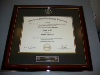 88 College University Diploma CUSTOM WOOD FRAME AMERICAN 