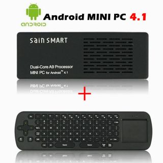   Core Android 4 1 Mini PC 1 6GHz TV Box RC12 Touchpad Keyboard