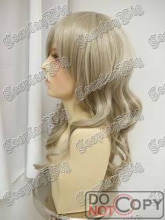   50cm long KHAKI GREY ASH BLONDE cosplay WIG When they Cry ANGER SATAN