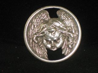 Lovely Sterling Silver Vintage Angel Cherub Button London