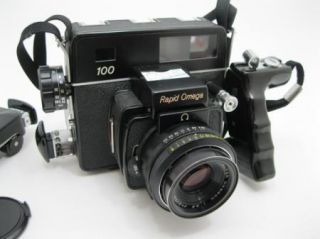 Konica Rapid Omega 100 with 90mm F 3 5 Super Omegon Lens w 2 Backs 
