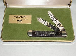1964 CASE SARGENT ALVIN C YORK FOLDING KNIFE IN ORIGINAL CASE 