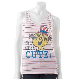  MISS RED WHITE CUTE Womens Tank Top Juniors 4th of July Patriotic