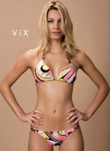 Vix Beth Bahama Print Gold Ring Bikini Bottom s $88