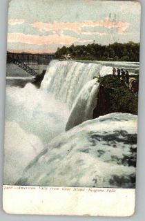Old Postcard American Fall From Goat Island at Niagara Falls New York 