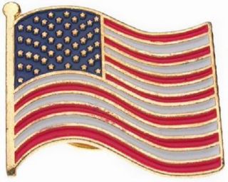 American USA Patiotic Stripe Flag Lapel Pin Gold Filled