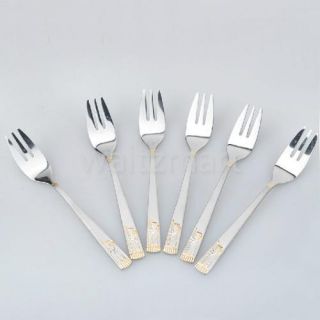   Gold Plated Pharaoh Stainless SALAD DESSERT FRUIT FORK Flatware Pieces
