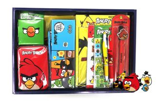 Angry birds stationery gift box_sz L A4 Document File Holder,Pencil 