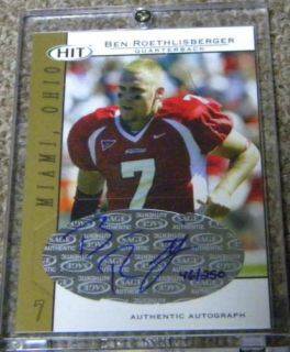 Ben Roethlisberger 2004 SAGE Hit RC Auto #/250 Steelers FREE SHIP