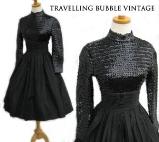   60s Sequin Taffeta Holiday Cocktail Party Dress Anne Fogarty