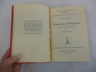 THE COMPLETE WORKS OF RABELAIS GARGANTUA & PANTAGRUEL Modern Library 