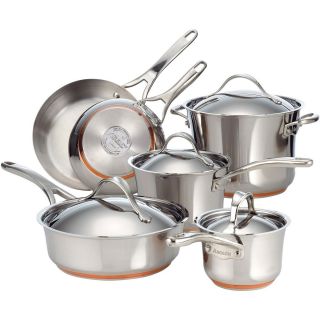 Anolon Nouvelle Copper Stainless Steel 10 piece Cookware Set