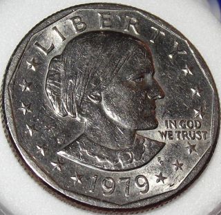 1979 P Susan B Anthonycoin Narrow Rim Circulated Dollar Collector 